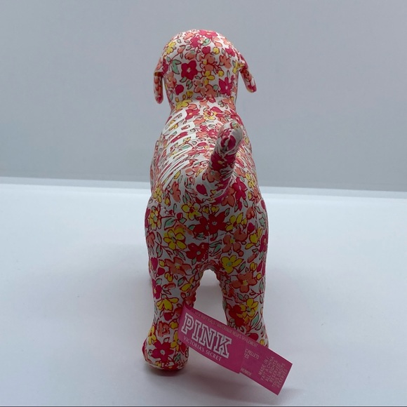 NWT Victoria's Secret PINK Collectable Display Floral Print Stuffed Plush Dog - Picture 6 of 8